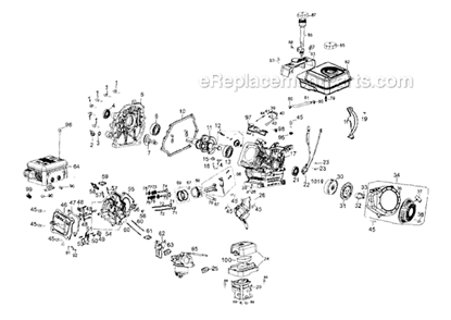 Engine Diagram and Parts List for 247282820  Craftsman Dethatcher