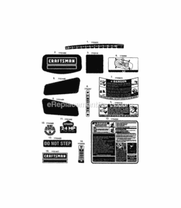 Page H Diagram and Parts List for 24728672  Craftsman Lawn Tractor