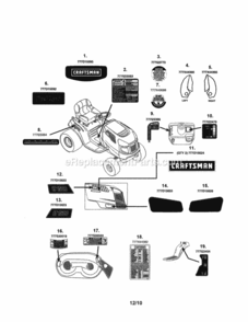 Page A Diagram and Parts List for 24728883  Craftsman Lawn Tractor