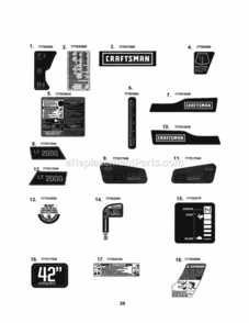 Part Location Diagram of 777D17038 MTD Label-42 Deck