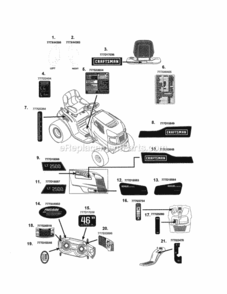 Page H Diagram and Parts List for 247289150  Craftsman Lawn Tractor