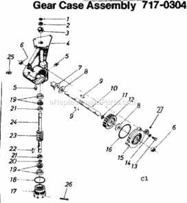 Page C Diagram and Parts List for 247296650  Craftsman Auger