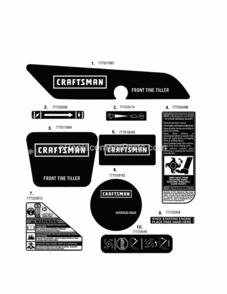 Page C Diagram and Parts List for 247299342  Craftsman Tiller