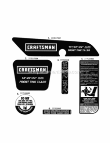 Page C Diagram and Parts List for 24729935  Craftsman Tiller