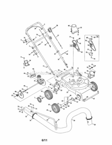 Part Location Diagram of 981-0156A-4044 MTD Handle Bracket Assï¿½y Right Hand