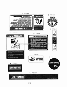 Page C Diagram and Parts List for 247881700  Craftsman Snow Blower