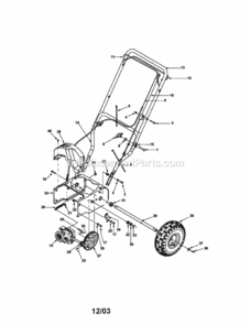 Page A Diagram and Parts List for 247887000  Craftsman Snow Blower
