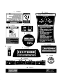 Decals Diagram and Parts List for 24788830  Craftsman Snow Blower
