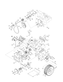 Wheels / Transmission Frame Diagram and Parts List for 24788845  Craftsman Snow Blower