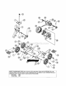 Page C Diagram and Parts List for 247888550  Craftsman Snow Blower