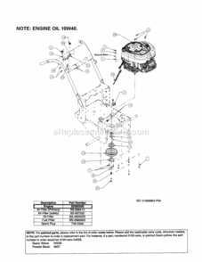 Part Location Diagram of BS-219902-3015 MTD ENGINE ASM-SERVICE
