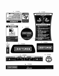 Page D Diagram and Parts List for 247985390  Craftsman Snow Blower