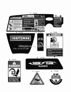 Page C Diagram and Parts List for 2479854  Craftsman Snow Blower