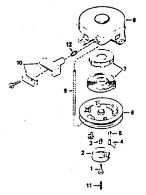 Rewind Starter Diagram and Parts List for 143364222  Craftsman Engine