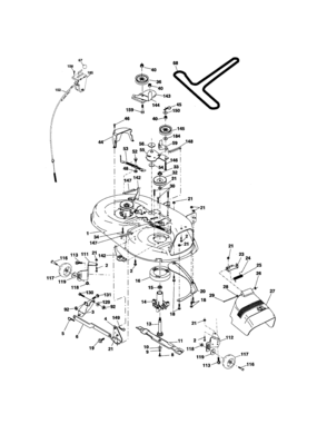 Mower Deck Diagram and Parts List for 917275821  Craftsman Lawn Tractor