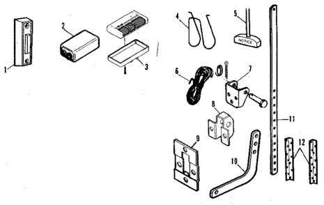 Installation Diagram and Parts List for 13953607  Craftsman Garage Door Opener