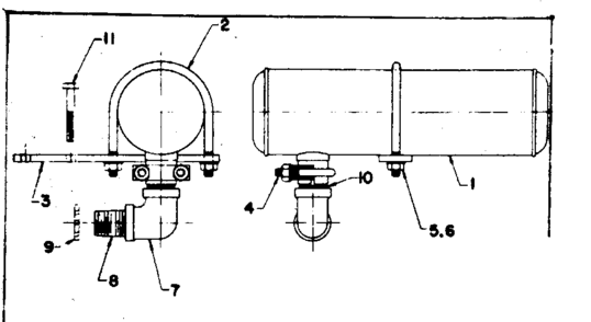 Muffler Assembly Diagram and Parts List for 58057421  Craftsman Engine