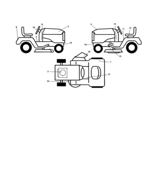 Decals Diagram and Parts List for 917277310  Craftsman Lawn Tractor
