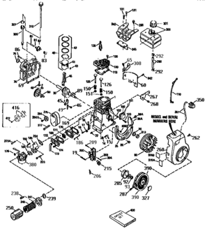 Replacement Parts Diagram and Parts List for 143953509  Craftsman Engine