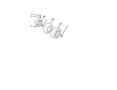 Wheels And Tires Diagram and Parts List for 917270654  Craftsman Lawn Tractor