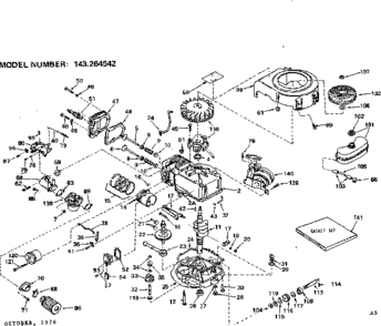Engine Diagram and Parts List for 143264542  Craftsman Engine
