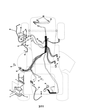 Electrical Diagram and Parts List for 944601880  Craftsman Lawn Tractor