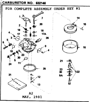 Replacement Parts Diagram and Parts List for 143711042  Craftsman Engine