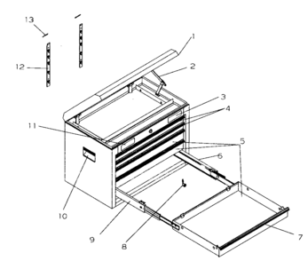 Tool Chest Diagram and Parts List for 706954941  Craftsman Tool Stand & Cart