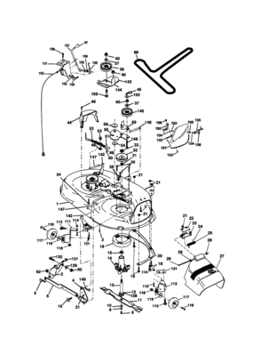Mower Deck Diagram and Parts List for 917271063  Craftsman Lawn Tractor