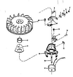 Magneto (wico Fw-2617) Diagram and Parts List for 143102070  Craftsman Engine