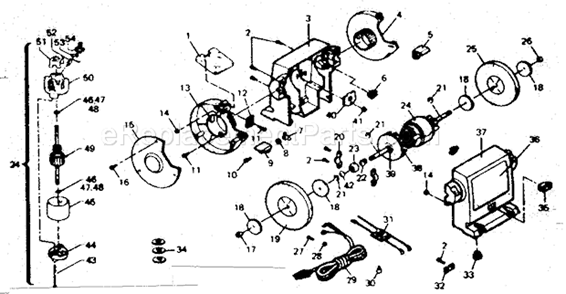 Unit Parts Diagram and Parts List for 257192110  Craftsman Bench Grinder