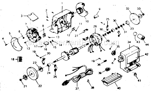 Unit Parts Diagram and Parts List for 257192150  Craftsman Bench Grinder