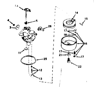 Part Location Diagram of 631693 Craftsman Lawn & garden equipment engine carburetor
