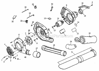 Page A Diagram and Parts List for 257796362  Craftsman Leaf Blower / Vacuum