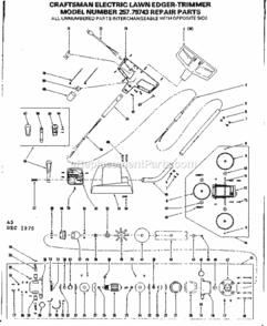 Page A Diagram and Parts List for 25779743  Craftsman Edger