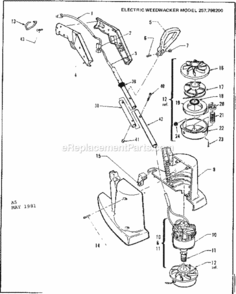 Page A Diagram and Parts List for 257798200  Craftsman Trimmer