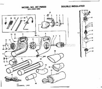 Page A Diagram and Parts List for 257798950  Craftsman Leaf Blower / Vacuum