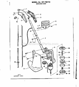 Page A Diagram and Parts List for 257799730  Craftsman Trimmer