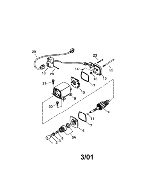 Starter Diagram and Parts List for 14337105  Craftsman Lawn Mower
