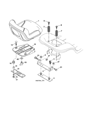 Seat Assembly Diagram and Parts List for 917989260  Craftsman Lawn Tractor