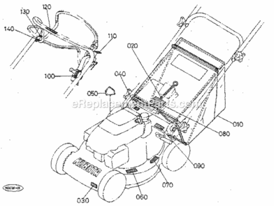 Page W Diagram and Parts List for 25962  Craftsman Lawn Mower