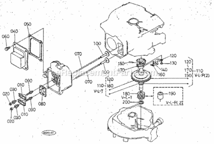 Page D Diagram and Parts List for 25962  Craftsman Lawn Mower