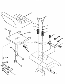 Page E Diagram and Parts List for 25990  Craftsman Lawn Tractor