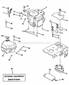 Part Location Diagram of 492102 Briggs and Stratton Sb model 42 vert