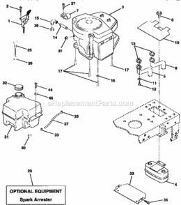 Page H Diagram and Parts List for 25996  Craftsman Lawn Tractor