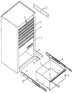 Part Location Diagram of M9339 Craftsman Rubber strip