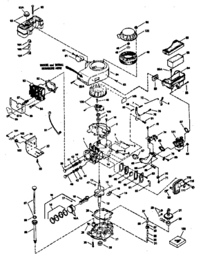 Basic Engine Diagram and Parts List for 143366152  Craftsman Engine