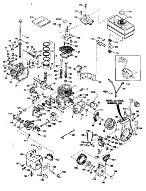 Replacement Parts Diagram and Parts List for 143796092  Craftsman Engine