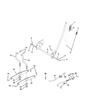Mower Lift Diagram and Parts List for 917277150  Craftsman Lawn Tractor