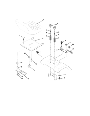Seat Assembly Diagram and Parts List for 917273240  Craftsman Lawn Tractor